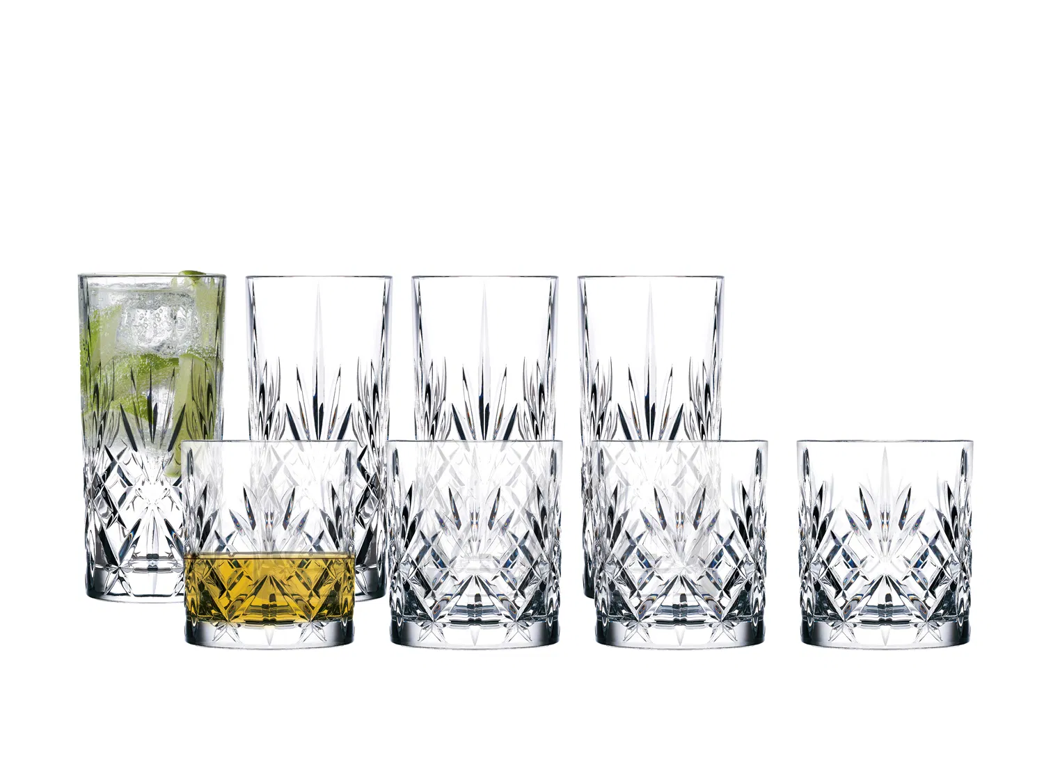 Lyngby Glas Melodia Whiskyglas/Highball 8 dele